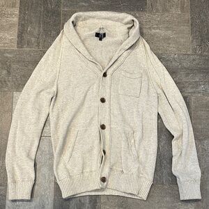 Simons V-Neck Cream Sweater with Button Detail